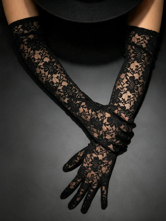 Women's Halloween Witch Cos Lace Gloves