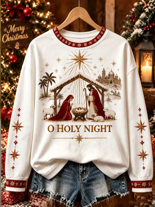 Women'S Jesus Christmas Printed Regular Sweatshirt