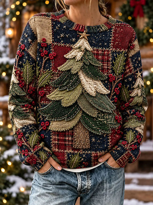 Women's Patchwork Art Sweater