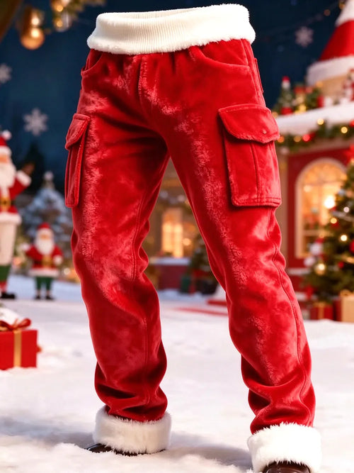 Men’s Christmas-themed fleece-lined trousers