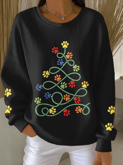 Women'S Casual Christmas Crew Neck Long Sleeve Sweatshirt