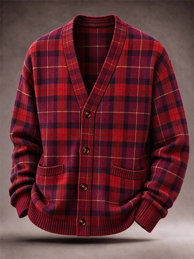 Men'S Western Style Striped Cardigan