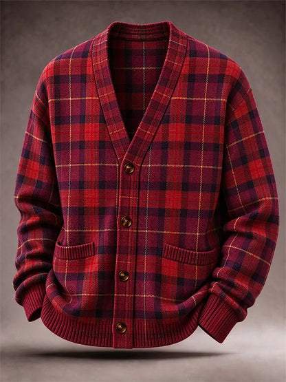 Men'S Western Style Striped Cardigan