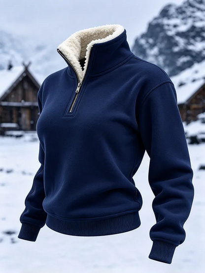 Women'S Solid Color Plush Collar Sports Shirt