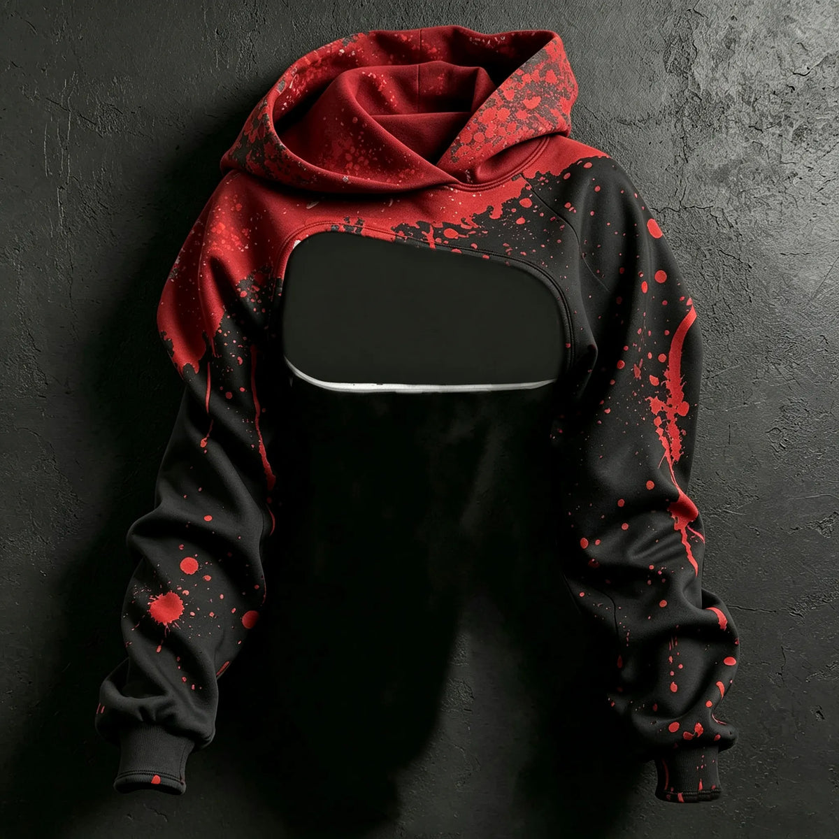 Women's Retro Halloween Bloodstain I'm Fine Print Hoodie Two-piece Set
