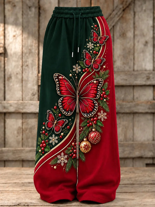 Women'S Retro Christmas Themed Printed Casual Pants