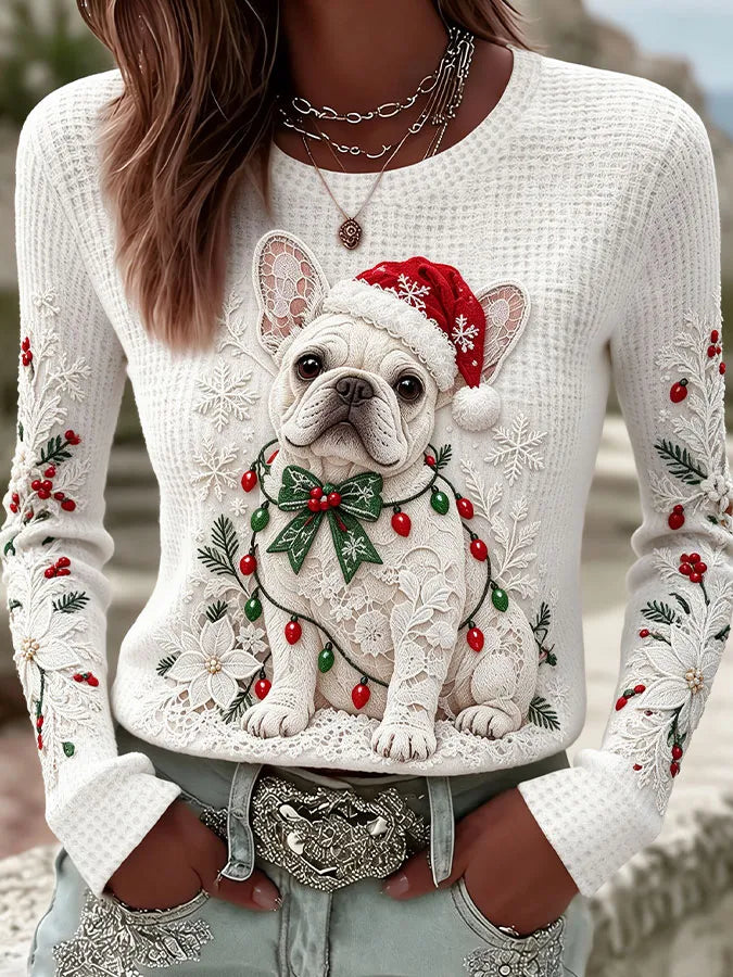 Women'S Dog Printed Casual Top