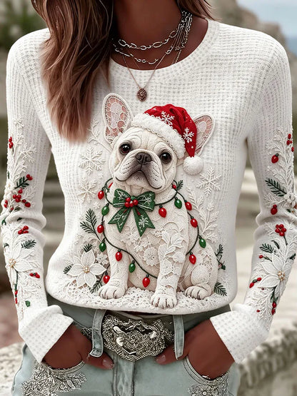Women'S Dog Printed Casual Top