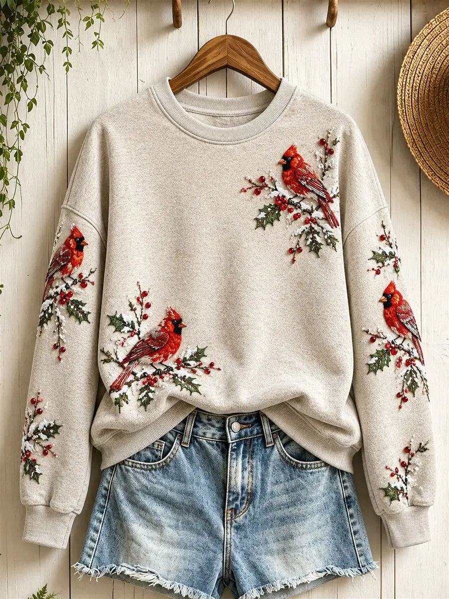 Ladies' Christmas Animal Patterned Casual Hoodie
