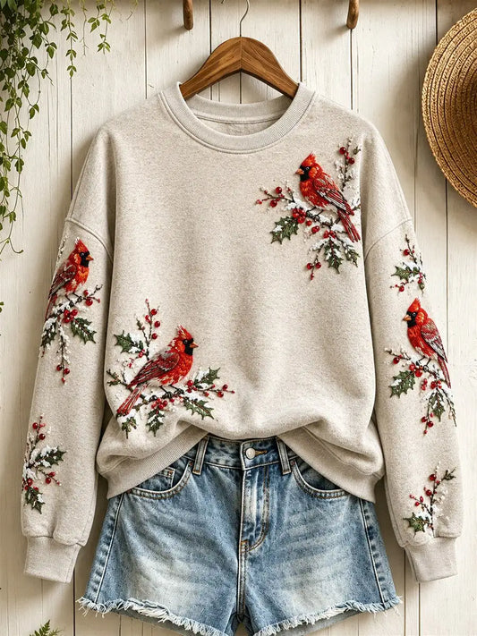 Ladies' Christmas Animal Patterned Casual Hoodie