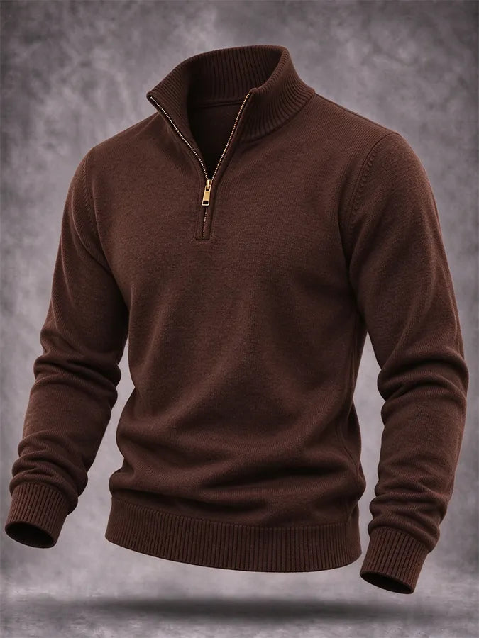 Men'S Knitted Zipper Sweatshirt
