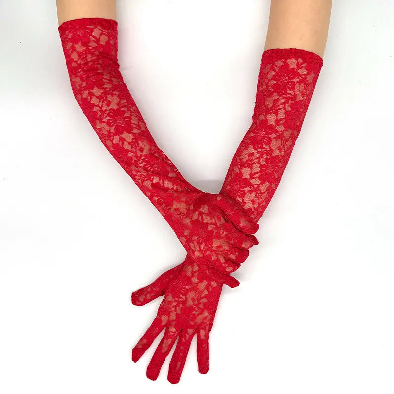 Women's Halloween Witch Cos Lace Gloves