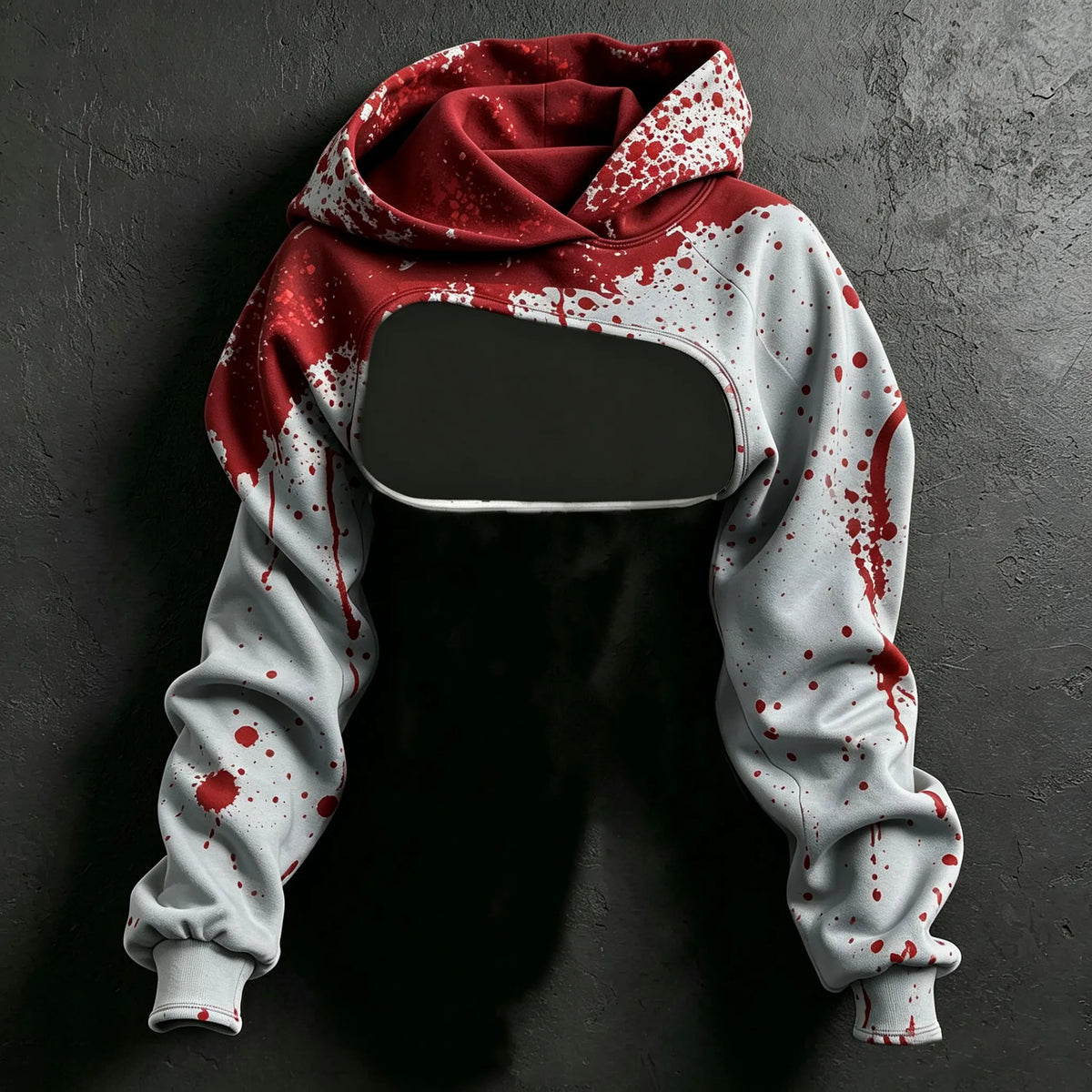 Women's Retro Halloween Bloodstain I'm Fine Print Hoodie Two-piece Set