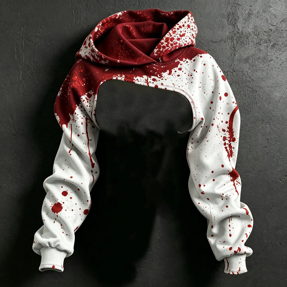 Women's Retro Halloween Bloodstain I'm Fine Print Hoodie Two-piece Set