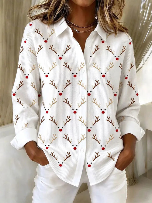Women'S Christmas Vintage Shirt Long Sleeved Top