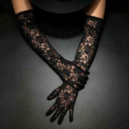Women's Halloween Witch Cos Lace Gloves